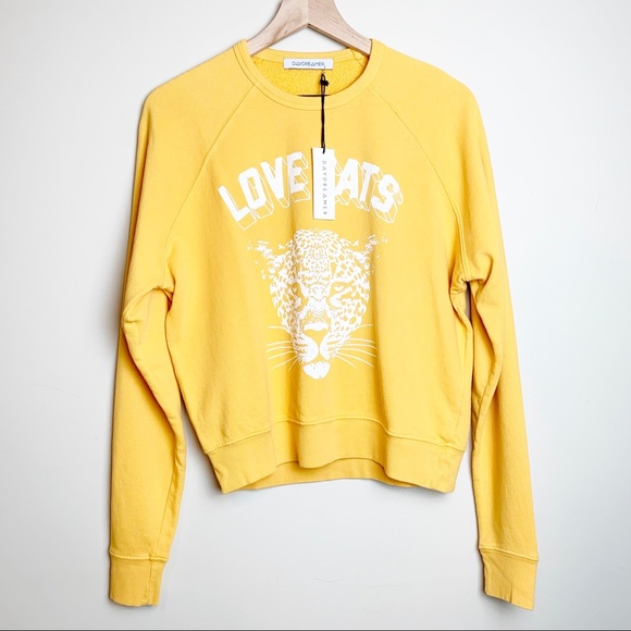 SOLD NWT DAYDREAMER | Love Cats Varsity Sweatshirt - Picture 2 of 6